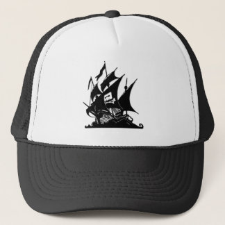 Gorra De Camionero La nave del logotipo de la bahía del pirata