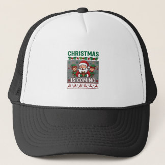 Gorra De Camionero La Navidad Está Llegando Santa Claus Elfos Reno
