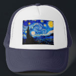 Gorra De Camionero La noche estrellada de Vincent Van Gogh<br><div class="desc">Vincent Van Gogh La Noche Estelar. Esta es una antigua obra maestra del pintor holandés Vincent Van Gogh. Esta bonita pintura del paisaje artístico tiene un color bonito,  vibrante y saturado. Vincent Van Gogh fue un pintor impresionista de post holandés. Esta imagen es de dominio público</div>