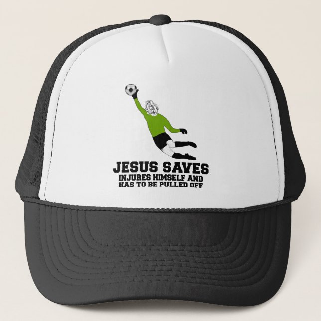 Gorra De Camionero La parodia Jesús ateo ahorra (Anverso)