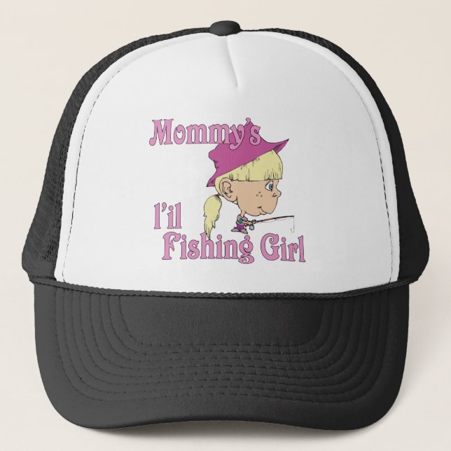 Gorra De Camionero La pequeña Chica pesquera de mamá (Anverso)