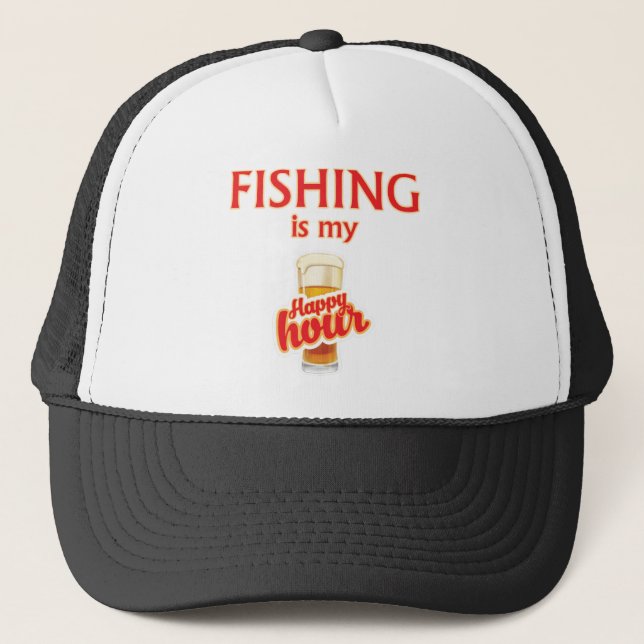 Gorra De Camionero La pesca es mi hora feliz (Anverso)
