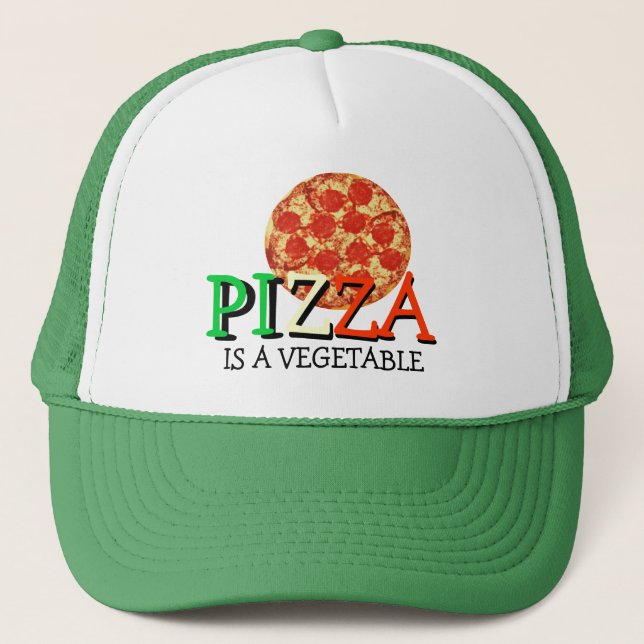 Gorra De Camionero La pizza es una cita divertida vegetal (Anverso)
