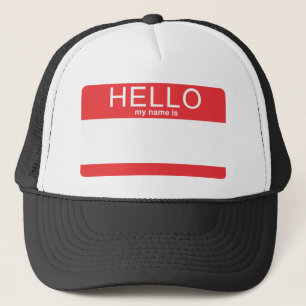 Gorra De Camionero La plantilla hola mi nombre es