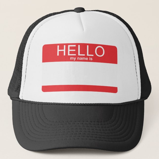Gorra De Camionero La plantilla hola mi nombre es (Anverso)