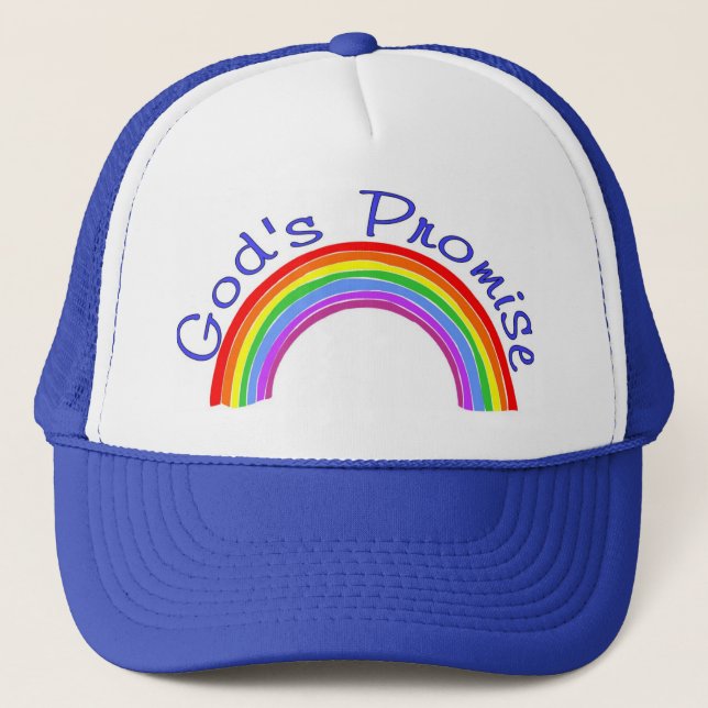 Gorra De Camionero La promesa de dios con el cristiano del arco iris (Anverso)