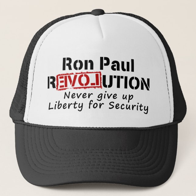 Gorra De Camionero La revolución de Ron Paul nunca da para arriba (Anverso)