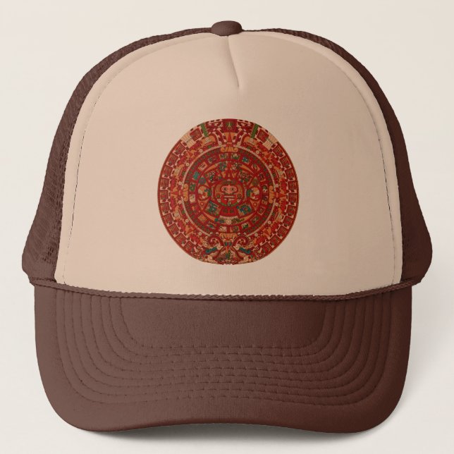 Gorra De Camionero La rueda (azteca) maya del calendario (Anverso)
