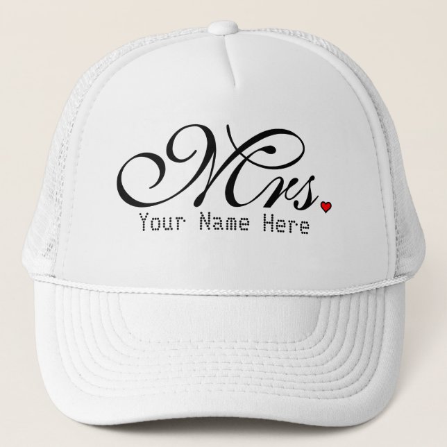 Gorra De Camionero La Sra. Esposa Personalizada Novia Sus Hijos (Anverso)