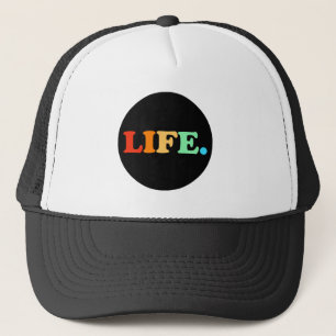 Gorra De Camionero La vida colorida en el círculo negro