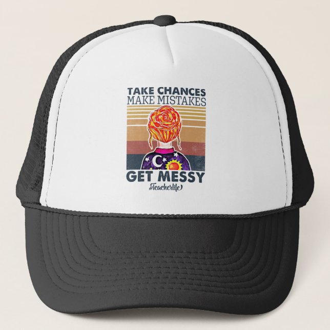 Gorra De Camionero La vida del profesor se arriesga (Anverso)