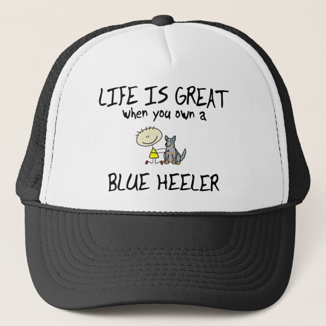 Gorra De Camionero La vida es gran Heeler azul (Anverso)