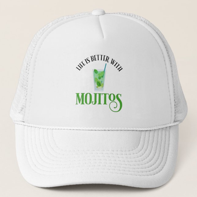 Gorra De Camionero La Vida Es Mejor Con Mojitos (Anverso)