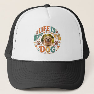 Gorra De Camionero La vida es mejor con perro Día del Padre