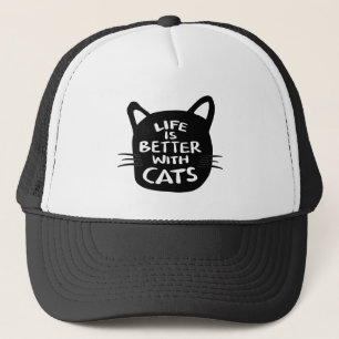 Gorra De Camionero La vida es mejor con un gato