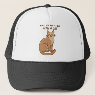 Gorra De Camionero La vida es mejor con un gato – Diseño adorable par