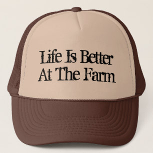 Gorra De Camionero La vida es mejor en la granja gracioso marrón