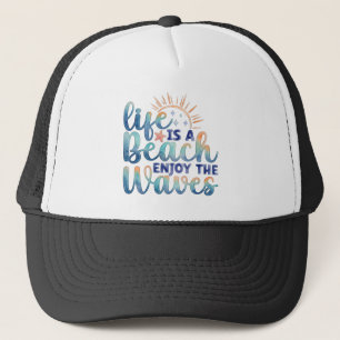 Gorra De Camionero La vida es una playa Disfruta las olas Náutico