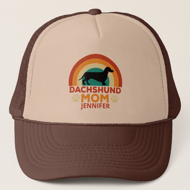 Gorra De Camionero La vieja madre del perro de Dachshund personalizad (Anverso)
