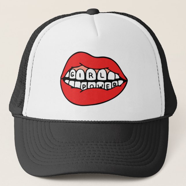 Gorra De Camionero Labios de alimentación de chica (Anverso)