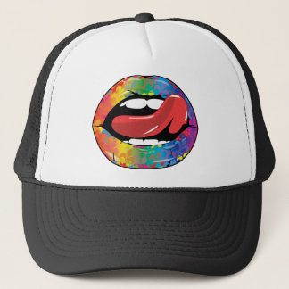Gorra De Camionero Labios de Fleur De Rainbow Licking