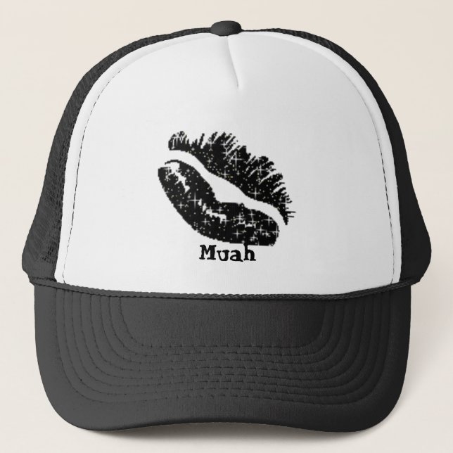 Gorra De Camionero labios negros, Muah (Anverso)