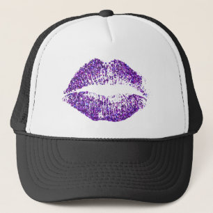 Gorra De Camionero Labios púrpuras del purpurina