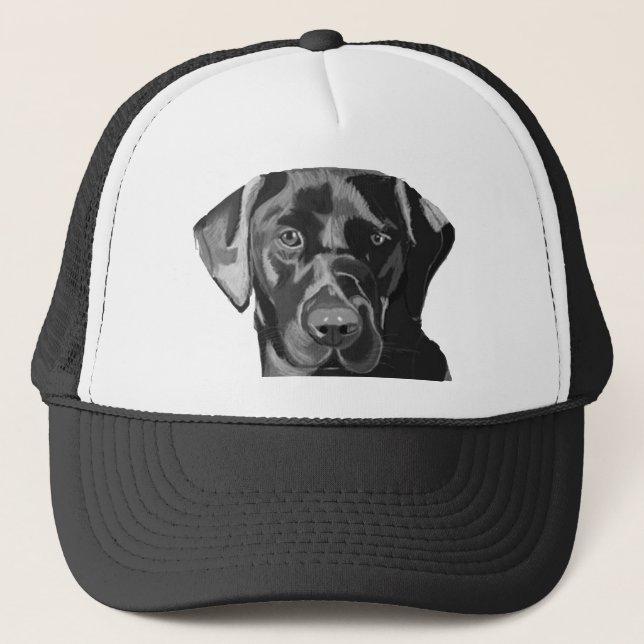 Gorra De Camionero Labrador negro (Anverso)