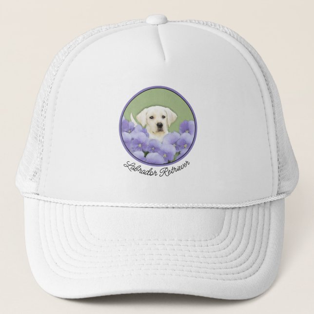 Gorra De Camionero Labrador Recuperador Pintura de Cachorro Original  (Anverso)