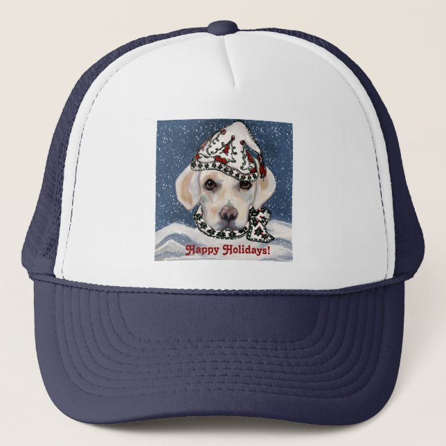 GORRA DE CAMIONERO LABRADOR RETRIEVER BLANCO (Anverso)