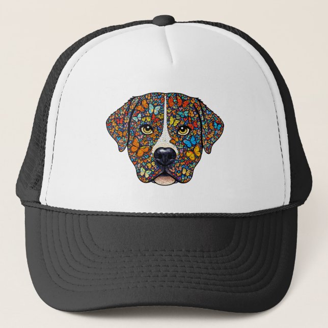 Gorra De Camionero Labrador Retriever Butterfly Kaleidoscope Portrait (Anverso)