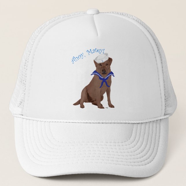 Gorra De Camionero Labrador Retriever marrón chocolate (Anverso)
