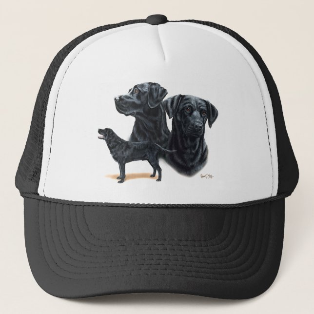 Gorra De Camionero Labrador retriever negro (Anverso)
