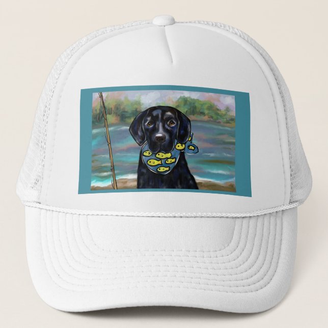Gorra De Camionero Labrador Retriever negro (Anverso)