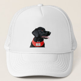 Gorra De Camionero Labrador Retriever Negro con Collar Rojo
