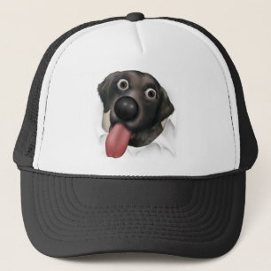 Gorra De Camionero Labrador retriever (negro) que revienta hacia