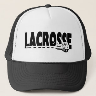 Gorra De Camionero Lacrosse Stick Blanco y negro