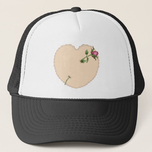 Gorra De Camionero Lacy Heart Rose (Anverso)