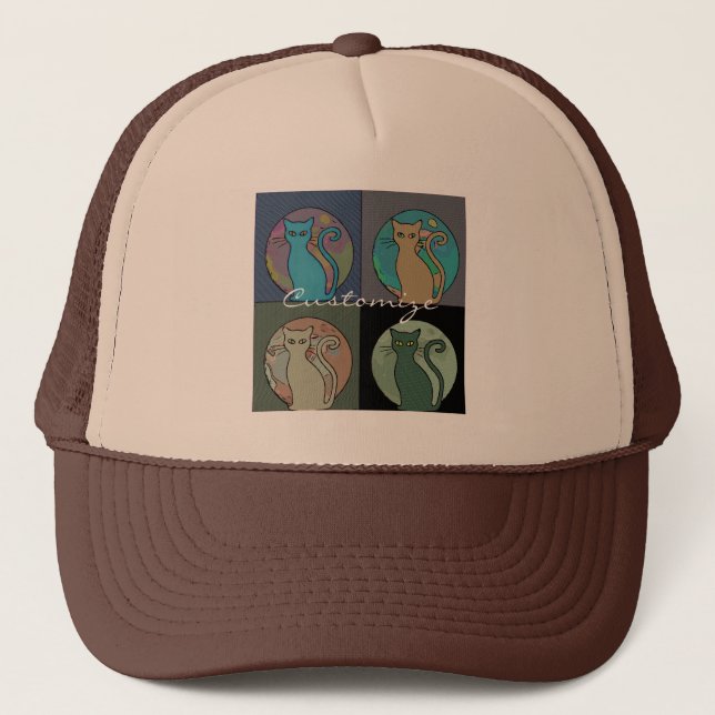 Gorra De Camionero Lady Gato Multi Gatos Sentando Thunder_Cove (Anverso)