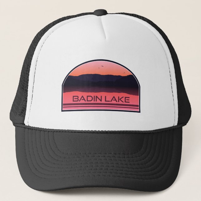 Gorra De Camionero Lago Badin North Carolina Red Sunrise (Anverso)