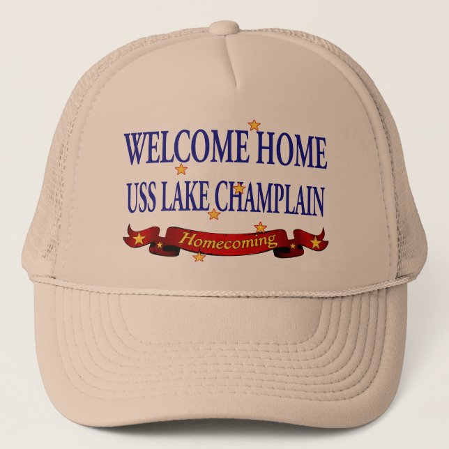Gorra De Camionero Lago casero agradable Champlain (Anverso)