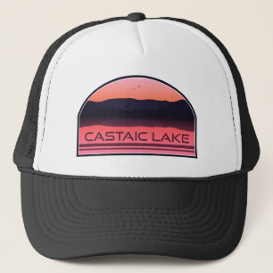 Gorra De Camionero Lago Castaic California Amanecer Rojo