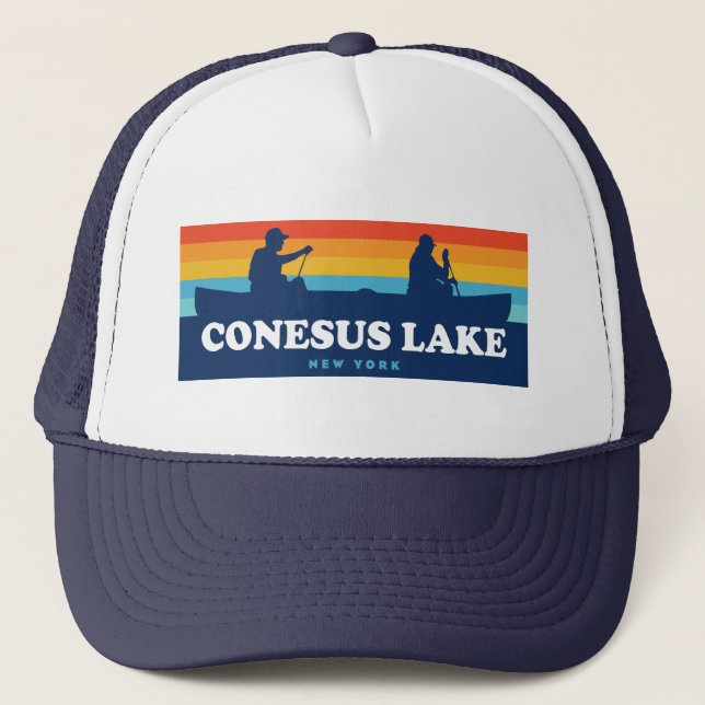 Gorra De Camionero Lago Conesus Canoe de Nueva York (Anverso)