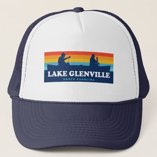 Gorra De Camionero Lago Glenville Carolina del Norte Canoe (Anverso)