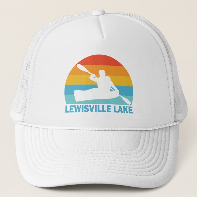 Gorra De Camionero Lago Lewisville Texas Kayak (Anverso)