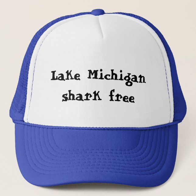 Gorra De Camionero Lago michigan - libre de tiburones (Anverso)