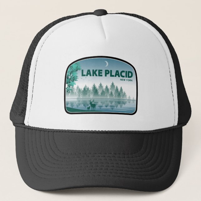 Gorra De Camionero Lago Placid New York Deer (Anverso)