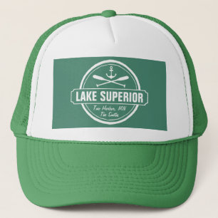 Gorra De Camionero Lago Superior, ciudad personalizado, nombre, ancla