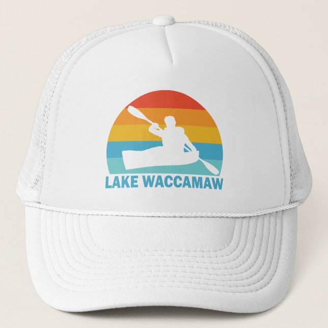 Gorra De Camionero Lago Waccamaw Carolina del Norte Kayak (Anverso)
