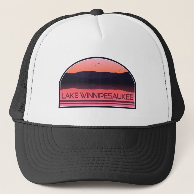 Gorra De Camionero Lago Winnipesaukee New Hampshire Red Sunrise (Anverso)